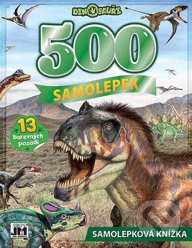 Kniha: 500 samolepek - Dinosauři (Jiří Models)