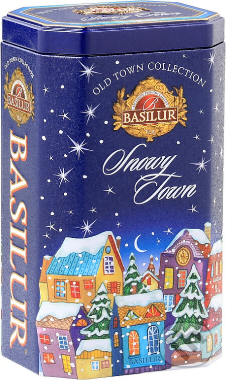 Kávy a čaje: BASILUR Old Town Snowy Town (Blue) plech 75g (Bio - Racio)