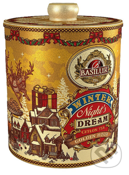 Kávy a čaje: BASILUR Winter Night´s Dream Golden Hour plech 100g (Bio - Racio)